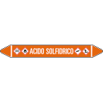 99C090B - foglio da 5 etichette autoadesive con frecce+simb ACIDO SOLFIDRICO