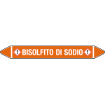 99C110B - foglio da 5 etichette autoadesive con frecce+simb BISOLFITO DI SODIO