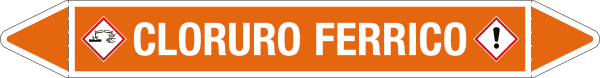99C140B - foglio da 5 etichette autoadesive con frecce+simb CLORURO FERRICO