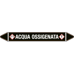 99C190A - foglio da 5 etichette autoadesive con frecce e simb ACQUA OSSIGENATA