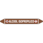 99C210A - foglio da 5 etichette autoadesive con frecce+simb ALCOOL ISOPROPILICO
