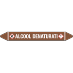 99C230A - foglio da 5 etichette autoadesive con frecce+simboli ALCOOL DENATURATI