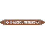 99C250B - foglio da 5 etichette autoadesive con frecce e simboli ALCOOL METILICO