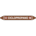 99C280B - foglio da 5 etichette autoadesive con frecce e simboli CICLOPROPANO