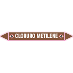 99C310C - etichetta autoadesiva fondo marrone "CLORURO METIL"