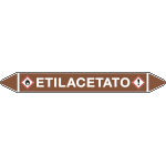 99C350B - foglio da 5 etichette autoadesive con frecce e simboli ETILACETATO
