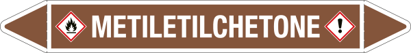 99C410B - foglio da 5 etichette autoadesive con frecce+simboli METILETILCHETONE