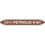 99C480A - foglio da 5 etichette autoadesive con frecce e simboli PETROLIO