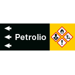 99C480NDS - foglio da 5 etichette fondo nero "PETROLIO" sinistra