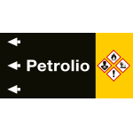 99C480NES - etichetta fondo nero "PETROLIO" sinistra