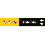 99C520NAD - foglio da 5 etichette fondo nero "TOLUOLO" freccia destra