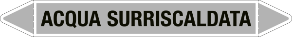 99C540B - foglio da 5 etichette autoadesive con frecce+simb ACQUA SURRISCALDAT.