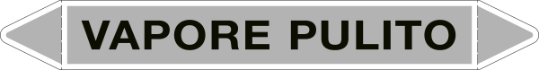 99C610A - foglio da 5 etichette autoadesive con frecce+simboli VAPORE PULITO
