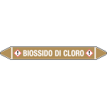 99C620A - foglio da 5 etichette autoadesive con frecce simboli BIOSSIDO DI CLORO