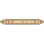 99C630A - foglio da 5 etichette autoadesive con frecce+simb ANIDRIDE SOLFOROSA