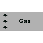 99C650NCS - foglio da 5 etichette fondo grigio" GAS  " freccia sinistra