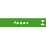 99C710NAD - foglio da 5 etichette fondo verde "ACQUA" freccia dx