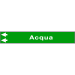 99C710NAS - foglio da 5 etichette fondo verde "ACQUA " freccia sinistra
