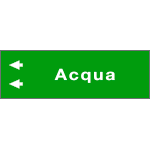 99C710NBS - foglio da 5 etichette fondo verde "ACQUA " freccia sinistra