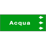 99C710NDD - foglio da 5 etichette fondo verde "ACQUA " freccia destra