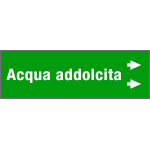 99C730NBD - foglio da 5 etichette fondo verde" ACQUA ADDOLCITA " destra
