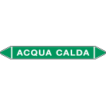 99C750B - foglio da 5 etichette autoadesive con frecce e simboli ACQUA CALDA