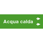 99C750NBD - foglio da 5 etichette fondo verde" ACQUA CALDA"