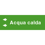 99C750NBS - foglio da 5 etichette fondo verde" ACQUA CALDA"sinistra