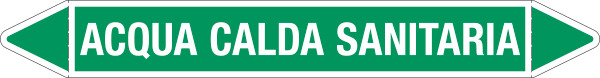 99C760C - etichetta singola autoadesiva con frecce "ACQUA CALDA SANITARIA"