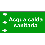 99C760NES - Etichetta fondo verde "ACQUA CALDA SANITARIA " sinistra