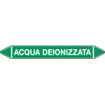 99C770B - foglio da 5 etichette autoadesive con frecce+simboli ACQUA DEONIZZATA