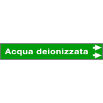 99C770NAD - foglio da 5 etichette fondo verde "ACQUA DEIONIZZATA"freccia destra