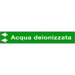 99C770NAS - foglio da 5 etichette fondo verde "ACQUA DEIONIZZATA"freccia sinistra