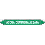 99C780A - foglio da 5 etichette autoadesive con frecce+simb ACQUA DEMINERAL.