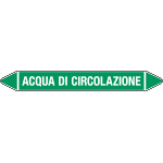 99C800B - foglio da 5 etichette autoadesive con frecce+simb ACQUA DI CIRCOLAZ.