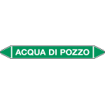 99C810B - foglio da 5 etichette autoadesive con frecce e simboli ACQUA DI POZZO