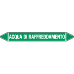 99C820A - foglio da 5 etichette autoadesive con frecce+simb ACQUA DI RAFFREDDAM