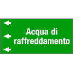 99C820NES - Etichetta fondo verde "ACQUA DI RAFFREDDAMENTO " sinistra