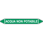 99C880A - foglio da 5 etichette autoadesive con frecce+simb ACQUA NON POTABILE