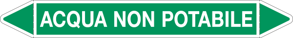 99C880B - foglio da 5 etichette autoadesive con frecce+simb ACQUA NON POTABILE