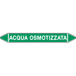 99C890C - etichetta singola autoadesiva con frecce+simboli ACQUA OSMOTIZZATA