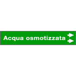 99C890NAD - foglio da 5 etichette fondo verde "ACQUA OSMOTIZZATA"freccia destra