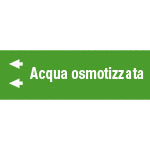 99C890NBS - foglio da 5 etichette fondo verde" ACQUA OSMOTIZZATA " sx