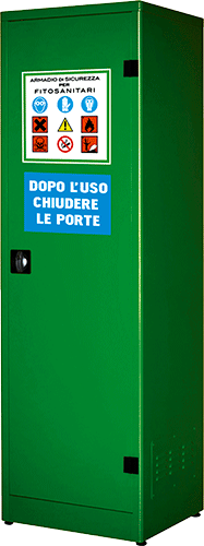 ARF200 - armadio per fitosanitari 1 anta h. 185 cm. colore verde