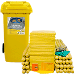 ASCK120 - kit serie CHIMICI SAFE IN colore GIALLO in bidone carrellato da 120 lt