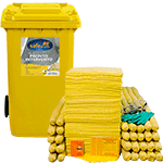 ASCK240 - kit serie CHIMICI SAFE IN colore GIALLO in bidone carrellato da 240 lt