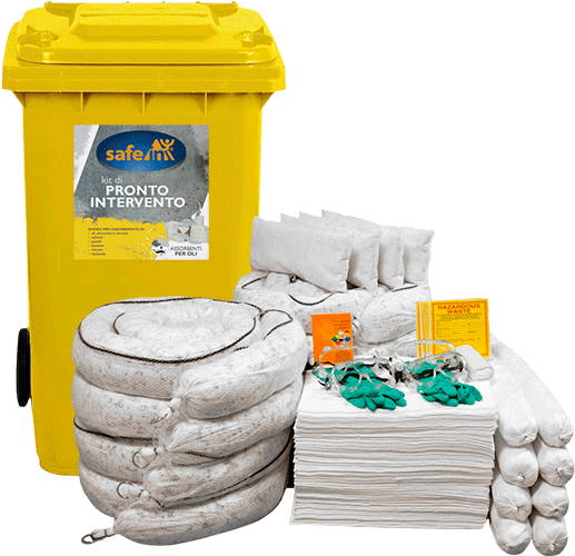 ASOK240 - kit serie OIL SAFE IN colore BIANCO in bidone carrellato da 240 lt.