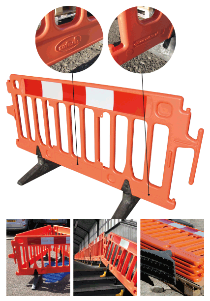 BAR0635A - Barriera in polietilene alta densita' SAFE IN colore ARANCIO