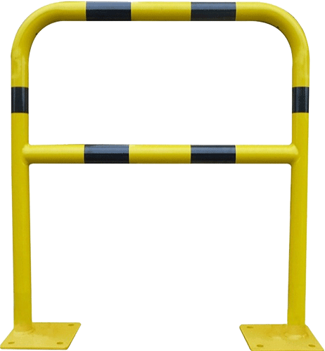 BARV402NY - barriera giallo/nera con piastra di fissaggio alle basi