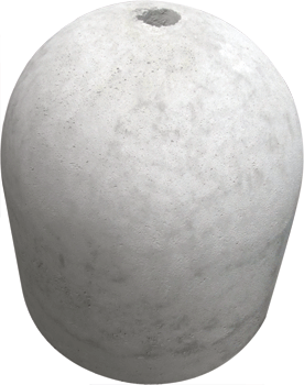 BC260 - Base cemento con foro diametro 60mm per palo, colore grigio